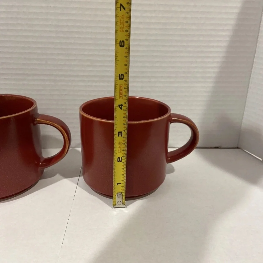 Set of 2 Pottery Barn Mason Stoneware wide Mouth Coffee Mugs